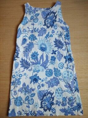 Gretchen Scott Sleeveless Lined Floral Mini Dress Blue White Shift Sleeveless XS